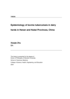 Epidemiology of bovine tuberculosis in dairy herds in Henan and Hubei Provinces, China