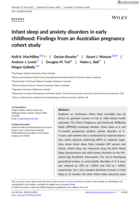 Infant sleep and anxiety disorders in early childhood: Findings from an Australian pregnancy cohort study