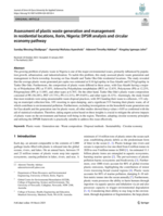 Assessment of plastic waste generation and management in residential locations, Ilorin, Nigeria: DPSIR analysis and circular economy pathway