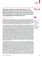 Global age-sex-specific mortality, life expectancy, and population estimates in 204 countries and territories and 811 subnational locations, 1950–2021, and the impact of the COVID-19 pandemic: a comprehensive demographic analysis for the Global Burden of Disease Study 2021