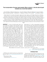 The incorporation of sumac seed powder (Rhus coriaria L.) into the diet of quail breeders as a novel feed additive