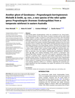 Another ghost of Gondwana—Progradungula barringtonensis Michalik & Smith, sp. nov., a new species of the relict spider genus Progradungula (Araneae: Gradungulidae) from a temperate rainforest in eastern Australia