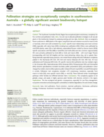 Pollination strategies are exceptionally complex in southwestern Australia-A globally significant ancient biodiversity hotspot