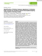 Identification of distinct immune signatures in inclusion body myositis by peripheral blood immunophenotyping using machine learning models
