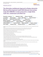 The AUstralian multidomain Approach to Reduce dementia Risk by prOtecting brain health With lifestyle intervention study (AU-ARROW): A study protocol for a single-blind, multi-site, randomized controlled trial
