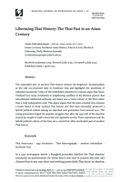 Liberating Thai History: The Thai Past in an Asian Century