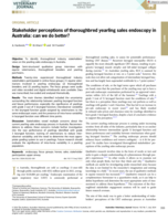 Stakeholder perceptions of thoroughbred yearling sales endoscopy in Australia: can we do better?