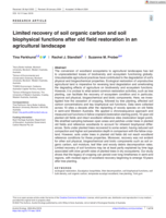 Limited recovery of soil organic carbon and soil biophysical functions after old field restoration in an agricultural landscape