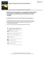 Where has the joy gone? A qualitative exploration of academic university work during crisis and change