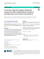 Correction: High-throughput diagnostic markers for foliar fungal disease resistance and high oleic acid content in groundnut