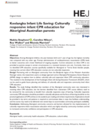 Koolangka Infant Life Saving: Culturally responsive infant CPR education for Aboriginal Australian parents