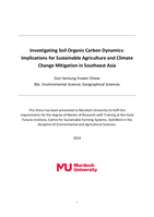 Investigating Soil Organic Carbon Dynamics: Implications for Sustainable Agriculture and Climate Change Mitigation in Southeast Asia