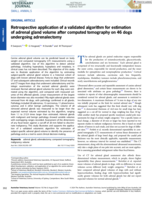 Retrospective application of a validated algorithm for estimation of adrenal gland volume after computed tomography on 46 dogs undergoing adrenalectomy