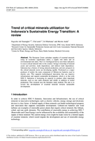 Trend of critical minerals utilization for Indonesia’s Sustainable Energy Transition: A review