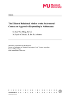 The Effect of Relational Models or the Socio-moral Context on Aggressive Responding in Adolescents