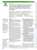 Oral corticosteroid dosage and tape duration at onset in myelin oligodendrocyte glycoprotein antibody-associated disease influences time to first relapse