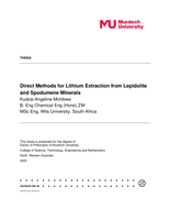 Direct Methods for Lithium Extraction from Lepidolite and Spodumene Minerals