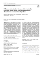 Differences in desiccation tolerance of two Australian freshwater mussel species with different life history characteristics is temperature dependent