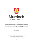 Compliance and composition of herbal weight loss supplements and in vitro analysis of their safety using 1H NMR spectroscopy