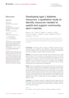 Developing type 1 diabetes resources: a qualitative study to identify resources needed to upskill and support community sport coaches