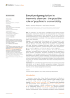 Emotion dysregulation in insomnia disorder: the possible role of psychiatric comorbidity
