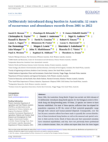 Deliberately introduced dung beetles in Australia: 12 years of occurrence and abundance records from 2001 to 2022