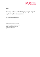 Measuring resilience and wellbeing in young Aboriginal people: A psychometric evaluation