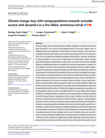 Climate change may shift metapopulations towards unstable source‐sink dynamics in a fire‐killed, serotinous shrub