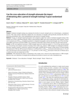 Can the cross-education of strength attenuate the impact of detraining after a period of strength training? A quasi-randomized trial