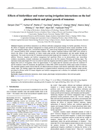 Effects of biofertilizer and water-saving irrigation interactions on the leaf photosynthesis and plant growth of tomatoes