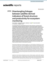 Disentangling linkages between satellite-derived indicators of forest structure and productivity for ecosystem monitoring