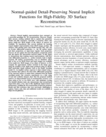 Normal-guided Detail-Preserving Neural Implicit Functions for High-Fidelity 3D Surface Reconstruction