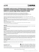 Feasibility and accuracy of intraosseous endoscopy for inspection of thoracolumbar and lumbar pedicle drill tracts in a canine large-breed cadaveric model