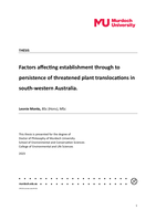 Factors affecting establishment through to persistence of threatened plant translocations in south-western Australia