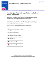 Identifying and promoting qualitative methods for impact assessment