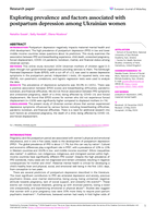 Exploring prevalence and factors associated with postpartum depression among Ukrainian women
