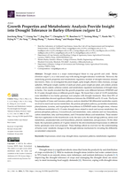 Growth Properties and Metabolomic Analysis Provide Insight into Drought Tolerance in Barley (Hordeum vulgare L.)