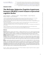 The McCusker Subjective Cognitive Impairment Inventory (McSCI): a novel measure of perceived cognitive decline