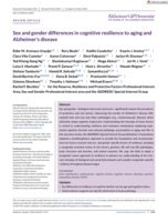 Sex and gender differences in cognitive resilience to aging and Alzheimer's disease