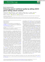 Enhancing peanut nutritional quality by editing AhKCS genes lacking natural variation