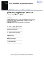 What makes natural language “natural”? A phenomenological proposal