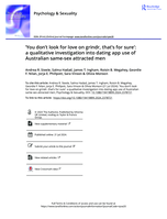 ‘You don’t look for love on grindr, that’s for sure’: a qualitative investigation into dating app use of Australian same-sex attracted men