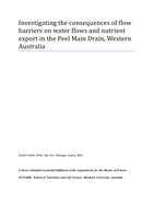 Investigating the consequences of flow barriers on water flows and nutrient export in the Peel Main Drain, Western Australia