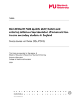 Born Brilliant? Field-specific ability beliefs and enduring patterns of representation of female and low-income secondary students in England
