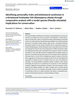 Identifying personality traits and behavioural syndromes in a threatened freshwater fish (Nannoperca vittata) through comparative analysis with a model species (Poecilia reticulata): Implications for conservation