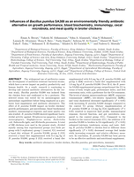Influences of Bacillus pumilus SA388 as an environmentally friendly antibiotic alternative on growth performance, blood biochemistry, immunology, cecal microbiota, and meat quality in broiler chickens