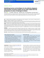 Identifying barriers and facilitators for the effective diagnosis and provision of primary health care for otitis media from the perspective of carers of Aboriginal children