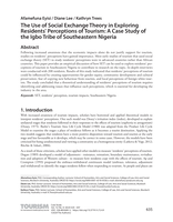 The Use of Social Exchange Theory in Exploring Residents' Perceptions of Tourism: A Case Study of the Igbo Tribe of Southeastern Nigeria