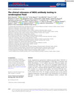 The clinical relevance of MOG antibody testing in cerebrospinal fluid