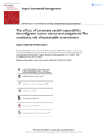 The effects of corporate social responsibility toward green human resource management: The mediating role of sustainable environment